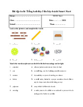 Bài tập ôn hè Tiếng Anh lớp 3 lên lớp 4 sách Smart Start