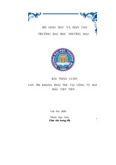 Quản trị khoản phải thu tại công ty may mặc Việt Tiến | Bài thảo luận quản trị tài chính