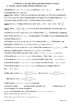 Tóm tắt một số công thức giải nhanh Toán 12 – Nguyễn Văn Hiền