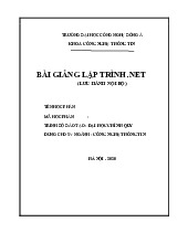 Bài Giảng Môn Lập trình net | Đại học Công Nghệ Đông Á
