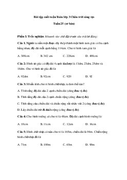 Bài tập cuối tuần Toán lớp 3 Chân trời sáng tạo - Tuần 25