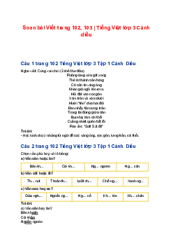 Soạn bài Viết trang 102, 103 | Tiếng Việt lớp 3 Cánh diều