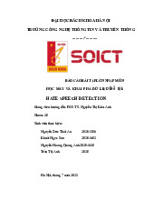 Báo cáo bài tập lớn: Phát hiện ngôn ngữ thù địch môn Nhập môn học máy và khai phá dữ liệu | Trường Đại học Bách Khoa Hà Nội