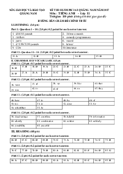 Kỳ thi olympic 24-3 Quảng Nam năm 2017 môn Tiếng Anh - Lớp 11