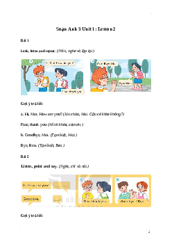 Giải Tiếng Anh lớp 3 Unit 1: Lesson 2 | Global Success (Kết nối tri thức)