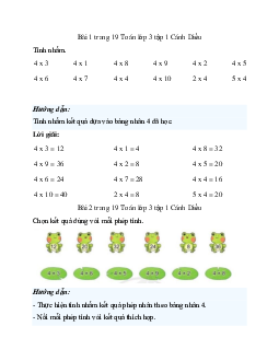 Giải SGK Toán lớp 3 trang 18, 19 Bảng nhân 4 | Cánh Diều