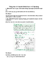 Giải SGK Tiếng Anh 12 Friends Global Unit 1 1G Speaking