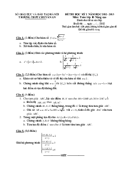 Đề thi HK1 lớp 10 trường Chu Văn An – Hà Nội 2012 – 2013
