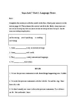 Giải Tiếng Anh 7 Unit 2: Language Focus 1 | Friends Plus