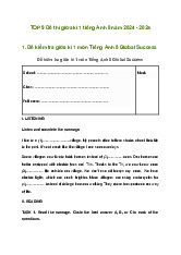 Bộ đề thi giữa học kì 1 môn tiếng Anh lớp 8 năm 2024 - 2025