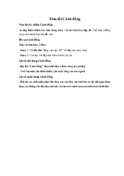 Tóm tắt Cánh đồng Ngữ Văn 10 sách Kết Nối Tri Thức