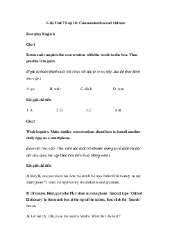 Tiếng Anh 10 Unit 7: Communication and Culture - Kết Nối Tri Thức