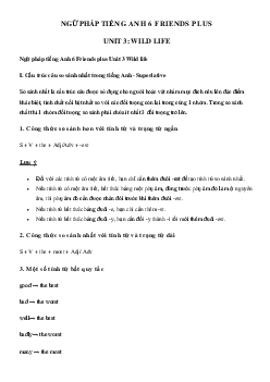Ngữ pháp unit 3 lớp 6 Wild life - Chân trời sáng tạo