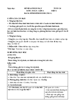 Giáo án Toán lớp 4 Tuần 24 | Chân trời sáng tạo