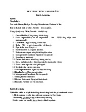 Đề cương ôn tập môn tiếng anh cơ bản 2 | Học viện tài chính