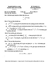 Đề thi Giải tích 2 đề số 1,2,3 kỳ 1 năm học 2021-2022 | Trường Đại học Khoa học tự nhiên, Đại học Quốc gia Hà Nội