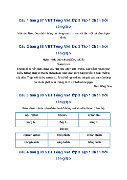 Giải Bài 3: Như có ai đi vắng trang 87 VBT Tiếng Việt lớp 3 Tập 1 Chân trời sáng tạo