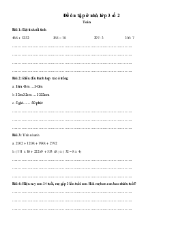 Đề ôn tập ở nhà lớp 3 số 2