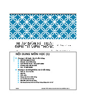 Bài giảng môn Nhập môn Điện tử - Viễn thông | Trường Đại học Bách Khoa Hà Nội