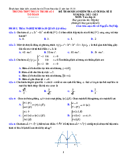Đề tham khảo cuối kì 2 Toán 11 năm 2022 – 2023 THPT Thuận Thành 1 – Bắc Ninh
