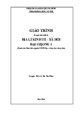 Giáo Trình Địa Lý Kinh Tế - Xã Hội Đại Cương 1 (CĐSP Địa)