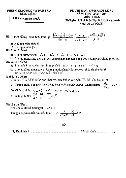 Đề thi học sinh giỏi Toán 9 năm 2020 – 2021 phòng GD&ĐT Nông Cống – Thanh Hóa