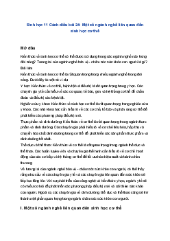 Sinh học 11 Cánh diều bài 24: Một số ngành nghề liên quan đến sinh học cơ thể