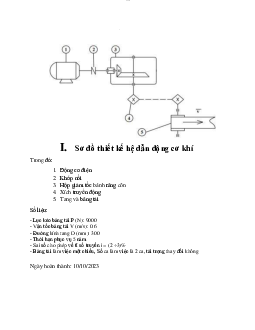 Sơ đồ thiết kế hệ dẫn động cơ khí