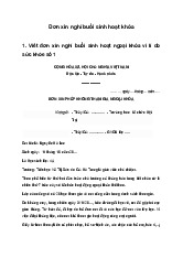 Viết đơn xin nghỉ buổi sinh hoạt ngoại khóa vì lí do sức khỏe lớp 4