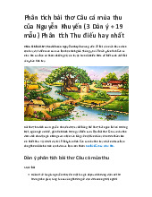 Phân tích bài thơ Câu cá mùa thu Nguyễn Khuyến | Văn mẫu 10 Cánh Diều