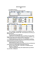Một số đề Cơ sở dữ liệu  - Công nghệ thông tin | Trường đại học Lao động - Xã hội