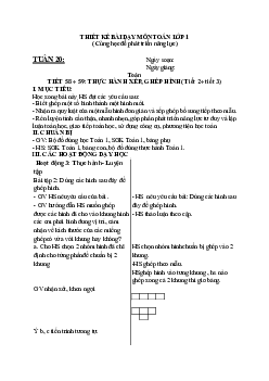 Giáo án Toán 1 - Tuần 20 | sách Cùng học để phát triển năng lực
