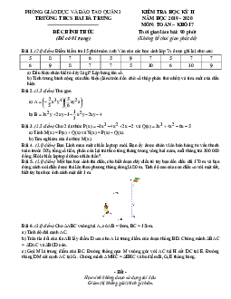 Đề thi HK2 Toán 7 năm 2019 – 2020 trường THCS Hai Bà Trưng – TP HCM