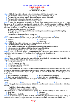 Đề thi thử tốt nghiệp THPT đề 1 năm 2022-2023 môn sinh học (có đáp án)