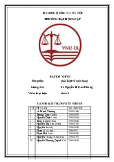 Bài tập nhóm học phần - Pháp luật về ngân hàng