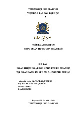 Tiểu luận cuối kỳ Hoàn thiện phát triển nhân sự tại Ngân hàng Thương mại cổ phần Nam Á | Môn Quản trị nguồn nhân lực - Đại học Gia Định