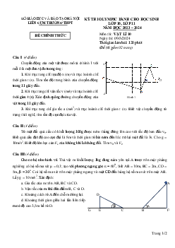 Đề thi Olympic Vật lí 10 năm 2023 – 2024 liên cụm trường THPT – Hà Nội