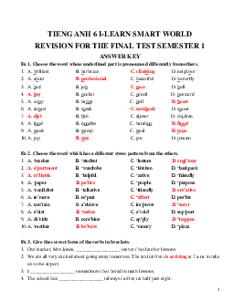 Đề cương ôn thi học kì 1 môn Tiếng Anh 6 sách i-Learn Smart World | Đề 1