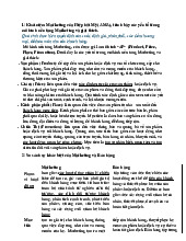Ghi chú ôn tập về Marketing và Bán hàng | Marketing cơ bản | Đại học Nông Lâm Thành phố Hồ Chí Minh