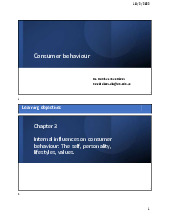 Chapter 3 - Internal influences on consumer behaviour - The self - Personality - Lifestyles - Values môn Marketing căn bản | Trường đại học Mở Hà Nội