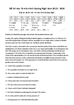 Đề thi vào 10 môn Tiếng Anh năm 2023 - 2024 sở GD&ĐT Quảng Ngãi