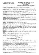 Đề KSCL đội dự tuyển lần 1 Toán 9 năm 2024 – 2025 phòng GD&ĐT Kỳ Anh – Hà Tĩnh