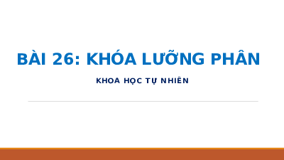 Giáo án điện tử Khoa học tự nhiên 6 bài 26 Kết nối tri thức : Khóa lưỡng phân