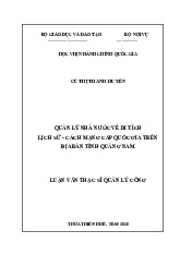 LUẬN VĂN THẠC SĨ QUẢN LÝ CÔNG | Học viện Hành chính Quốc gia