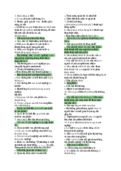 Ngân hàng câu hỏi trắc nghiệm môn Marketing căn bản