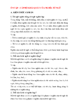 Tài liệu ôn tập Tiếng Việt 8 học kỳ 1