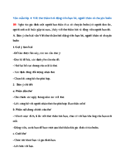 Viết thư thăm hỏi động viên bạn bè, người thân có chuyện buồn  | Tập làm văn 4