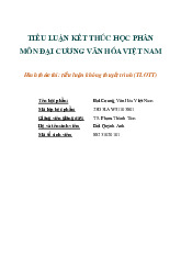 Tiểu luận môn Đại cương văn hóa - Trường Đại học lao động -  xã hội.