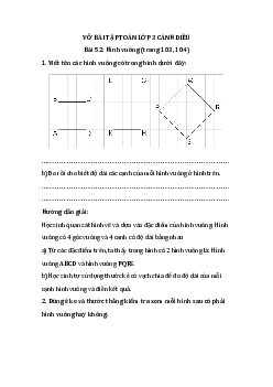 Giải VBT Toán lớp 3 Bài 52: Hình vuông | Cánh diều