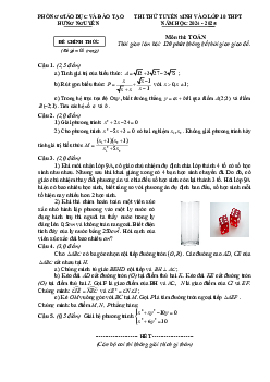 Đề thi thử Toán vào lớp 10 năm 2024 – 2025 phòng GD&ĐT Hưng Nguyên – Nghệ An